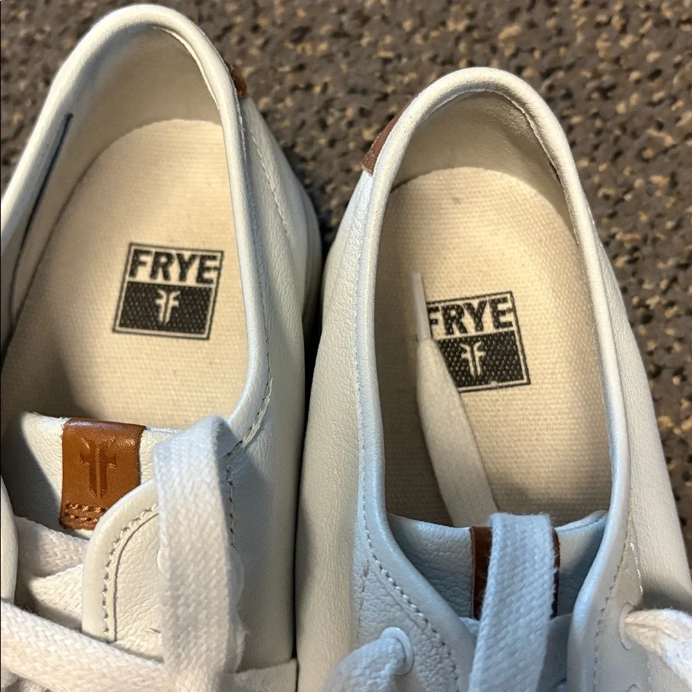 Frye Classic White Leather Sneakers. Worn once - Picture 3 of 6